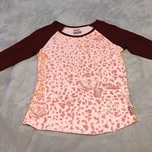Vans Leopard Baseball Tee Y2K